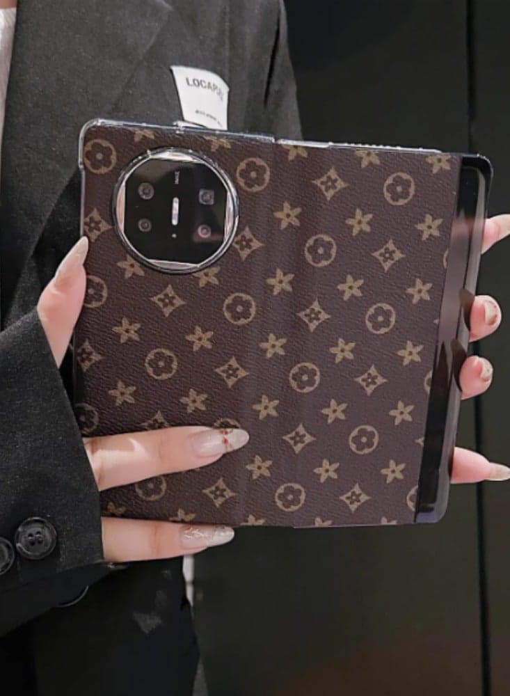Huawei Matex3 Phone Case With Genuine Leather, Magnetic Suction Flip Cover, Folding Screen, New Protective Cover, Intelligent Leather Cover, All Inclusive, Anti Fall, Vintage Design