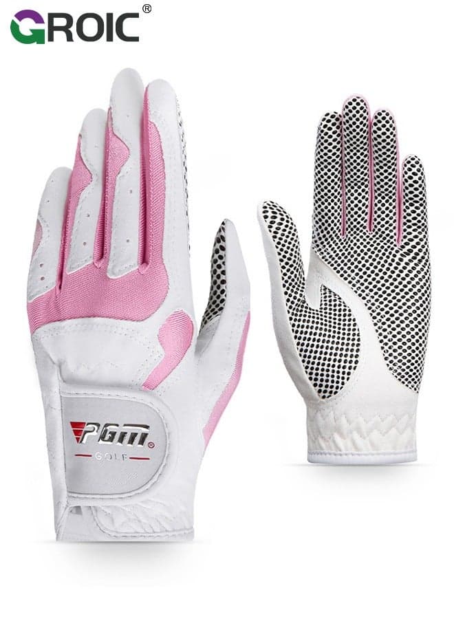 1 Pair Golf Gloves for Women’s Left Hand,Breathable, Long Lasting Golf Glove,Slip Palm Pu Premium Leather Soft Durable Comfortable Glove,Outdoor Sports Gloves