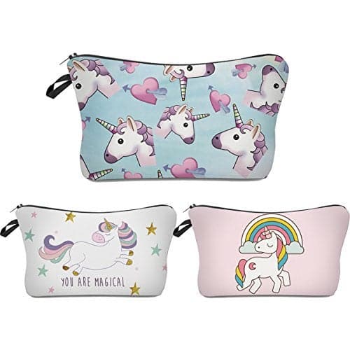 Deanfun Unicorn Makeup Bag, 3pcs/set Super Funny 3D Printing women cosmetic bag Multifuncition Pencil Holder (HZBTZ4)