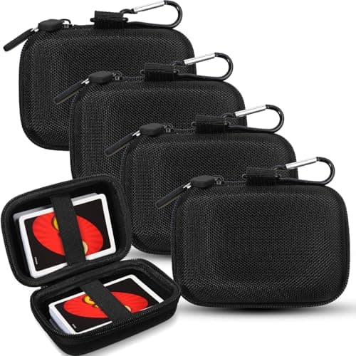 Sanwuta 4 Pcs Playing Card Case Hard EVA Travel Carrying Case for Classic Game Playing Card Box 5 x 36 x 22 Inches Not Including CardsBlack