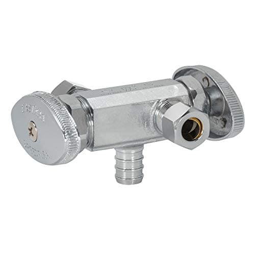 Eastman MultiTurn Dual Handle Stop Valve 38 Inch OD x 38 Inch OD x 12 Inch PEX Inlet Chrome Plate 48673LF