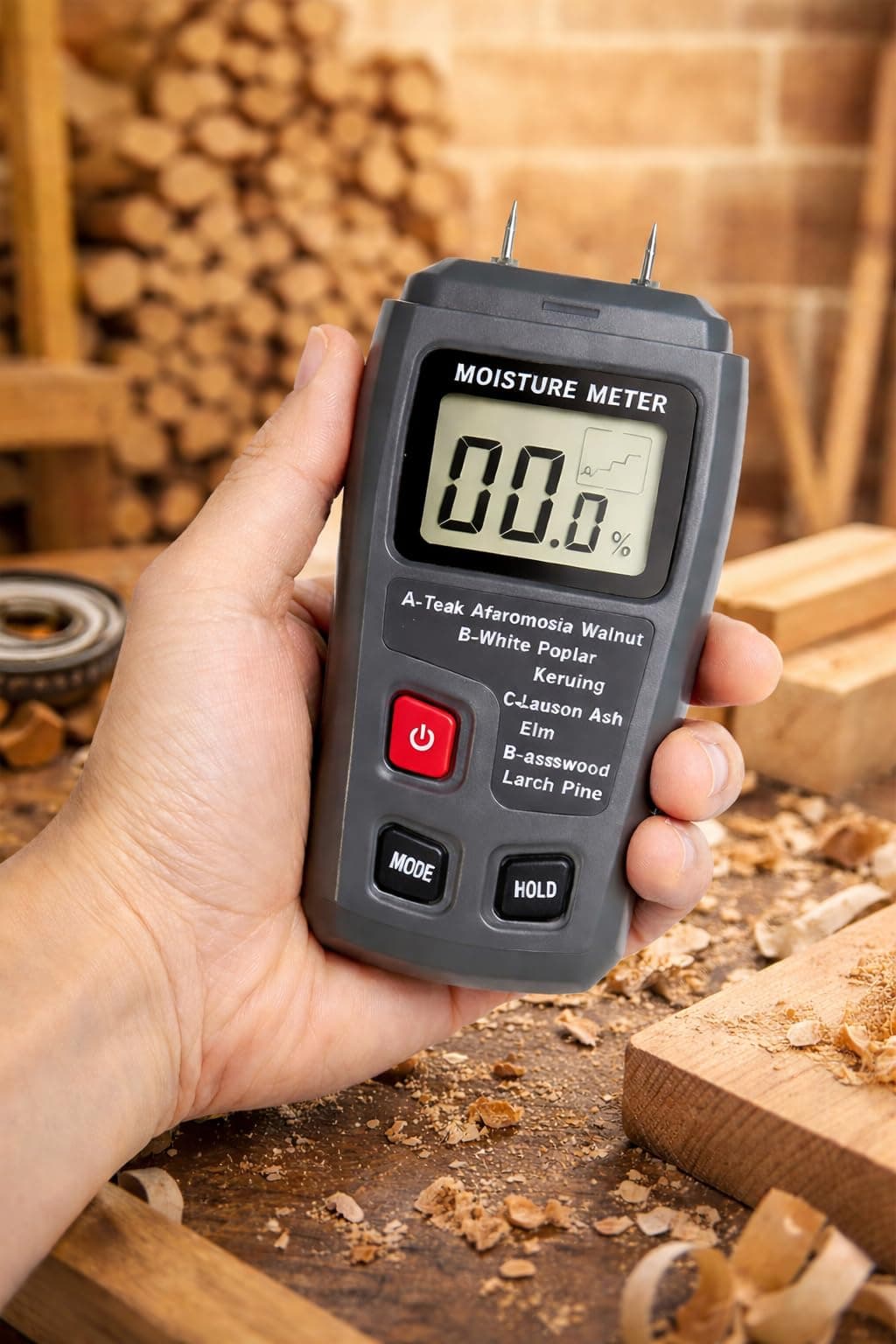 LABART Digital Wood Moisture Meter Handheld Damp Meter Digital Wall Moisture Detector Paper Humidity Tester Humidity Measuring with HD LCD for Wood Firewood Cardboard Paper Corrugated Box