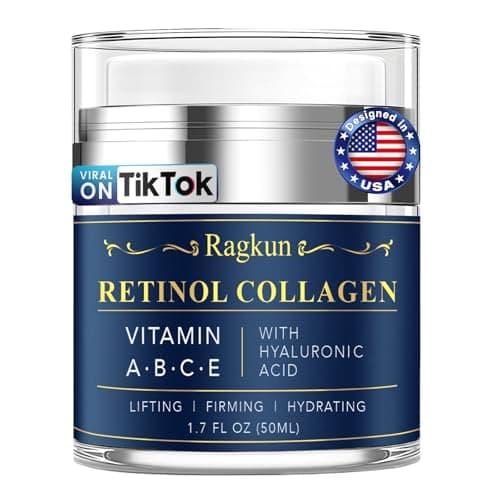 Ragkun Retinol Cream for Face Collagen Neck Creams for Tightening and Firming Anti Aging Day Night Facial Moisturizer for Women Men Instant Face Lift Wrinkle Cream 17 fl oz