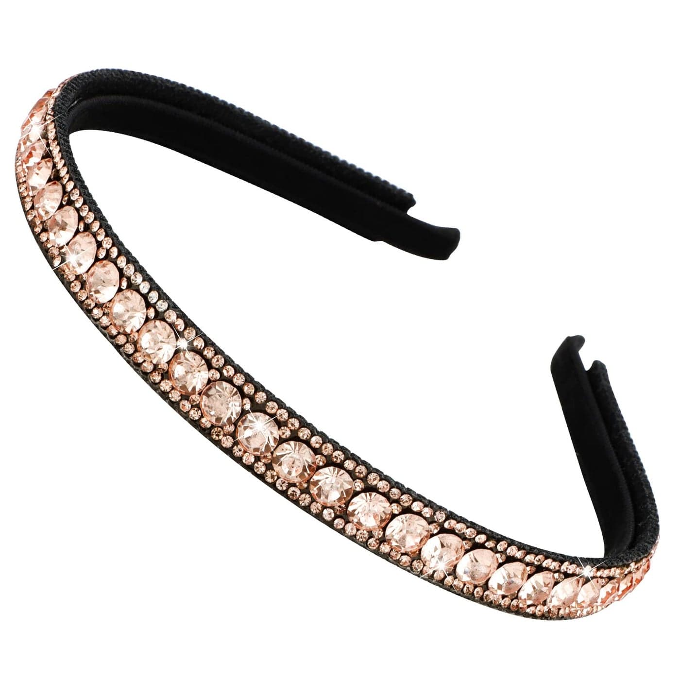 Wecoe Rhinestone Headband Women Non Slip Fashion Coffee Champagne Headband Bling Sparkly Diamond Headband Hair Band Birthday Holiday Homecoming Prom Hair Accessories For Women Girls Gifts