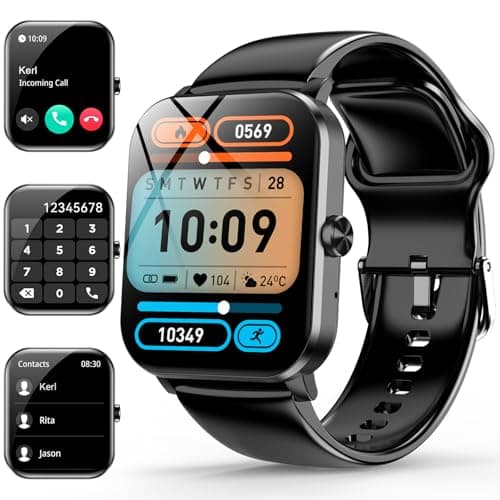 Smart Watch 185 Smartwatch for Men Women AnswerMake Call Heart Rate Sleep Monitor Pedometer 120 Sport Modes Activity Tracker IP68 Waterproof Fitness Watch for Android iOS Black