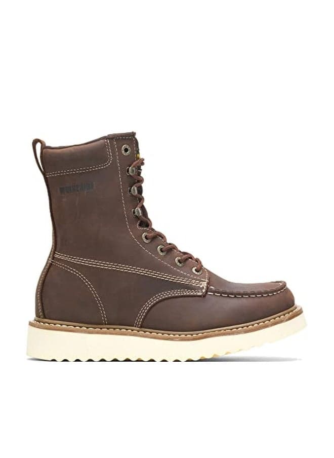 WOLVERINE mens Loader 8" Steel Toe Wedge Work Boot, Brown, 10.5 X-Wide US
