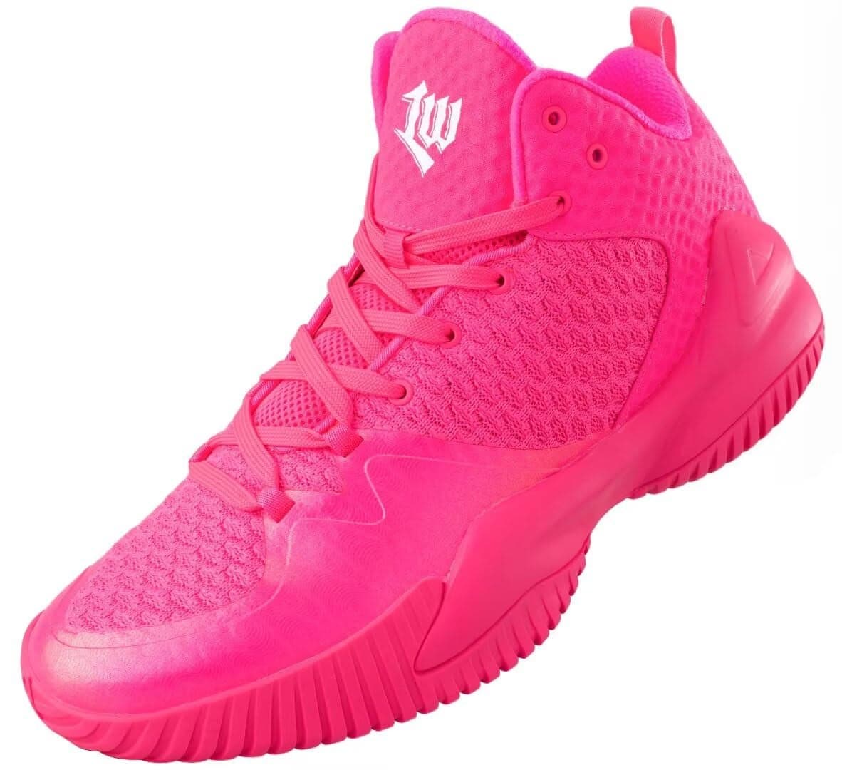 PEAK High Top Mens Basketball Shoes Streetball Master Breathable Non Slip Outdoor Sneakers Cushioning Workout Shoes for Fitness Pink US Size 12