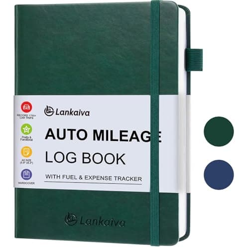 Mileage Log Book for Car - Vehicle Maintenance Log Book, 1768 Rides: Track Mileage, Expenses, Gas Consumption, Lubrication, Repairs and Accessories, Car Mileage Log Book for Taxes, Green
