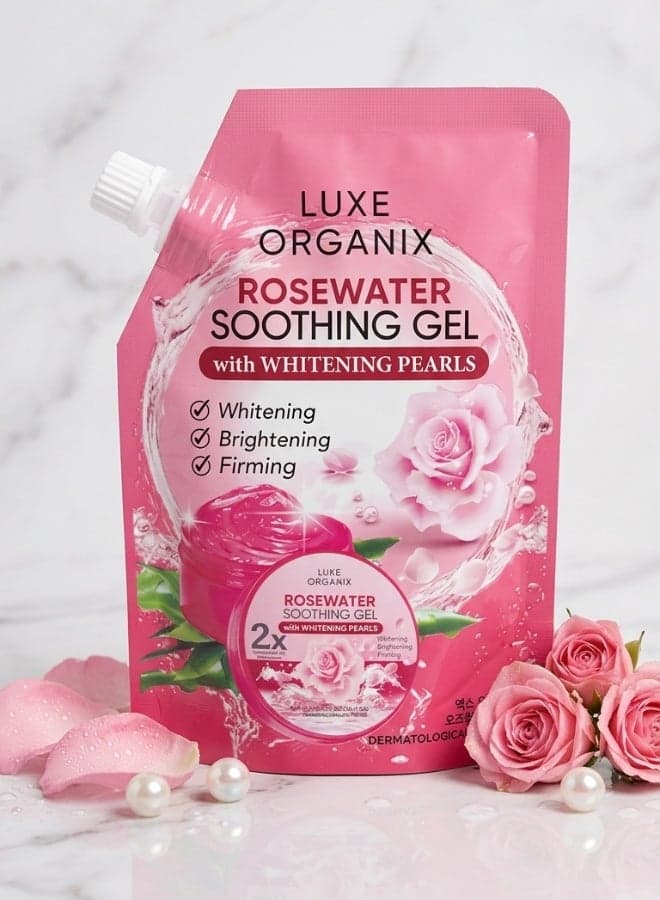 Rosewater Soothing Gel With Whitening Pearls 100ml Face Moisturizing Gel Brightening Skin Care Hydrating Gel For Women And Men