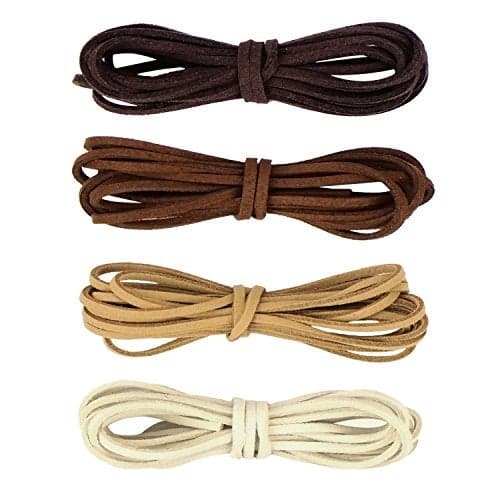 Whaline Leather Cord Suede String for Bracelet Necklace Beading Jewelry DIY Handmade Crafts, 4 Pieces, 4 Colors(2mm x 2m)