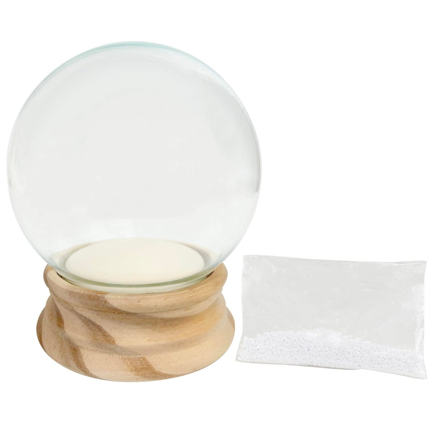 National Artcraft 4 Water Globe Kit with Unfinished Birch Wood Base and Snow Flakes Pkg1