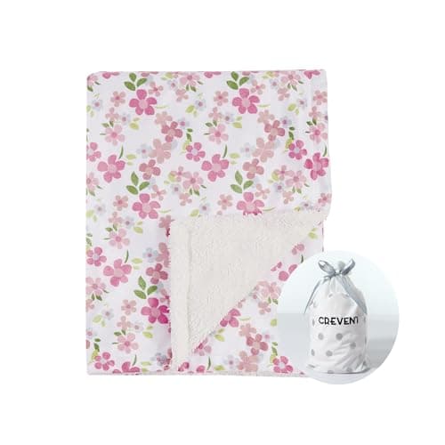 CREVENT 30''X40'' Cute Cozy Fluffy Warm Baby Blanket for Girls Boys Infants Toddlers' Bedding/Crib/Cot/Stroller, Baby Shower Birthday Newborn's Gift - Wildflower