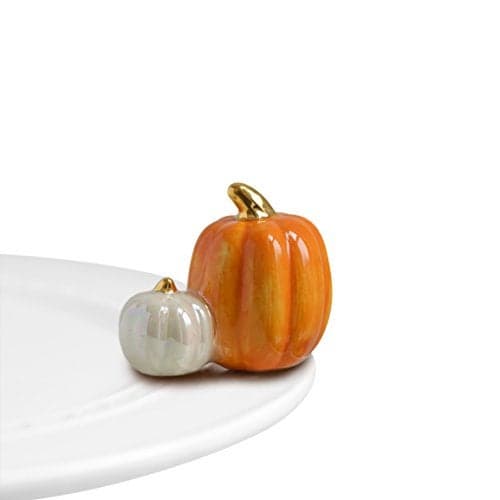 Nora Fleming Double Pumpkin - Hand-Painted Ceramic Halloween and Thanksgiving Decor - Fall Minis for The Home and Office