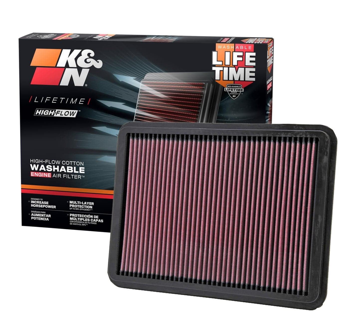 KN HighFlow Original Lifetime Engine Air Filter Increase Power Premium Washable Compatible with 20002010 LexusToyota GX470 4Runner land Cruiser Sequioa Tundra 332144