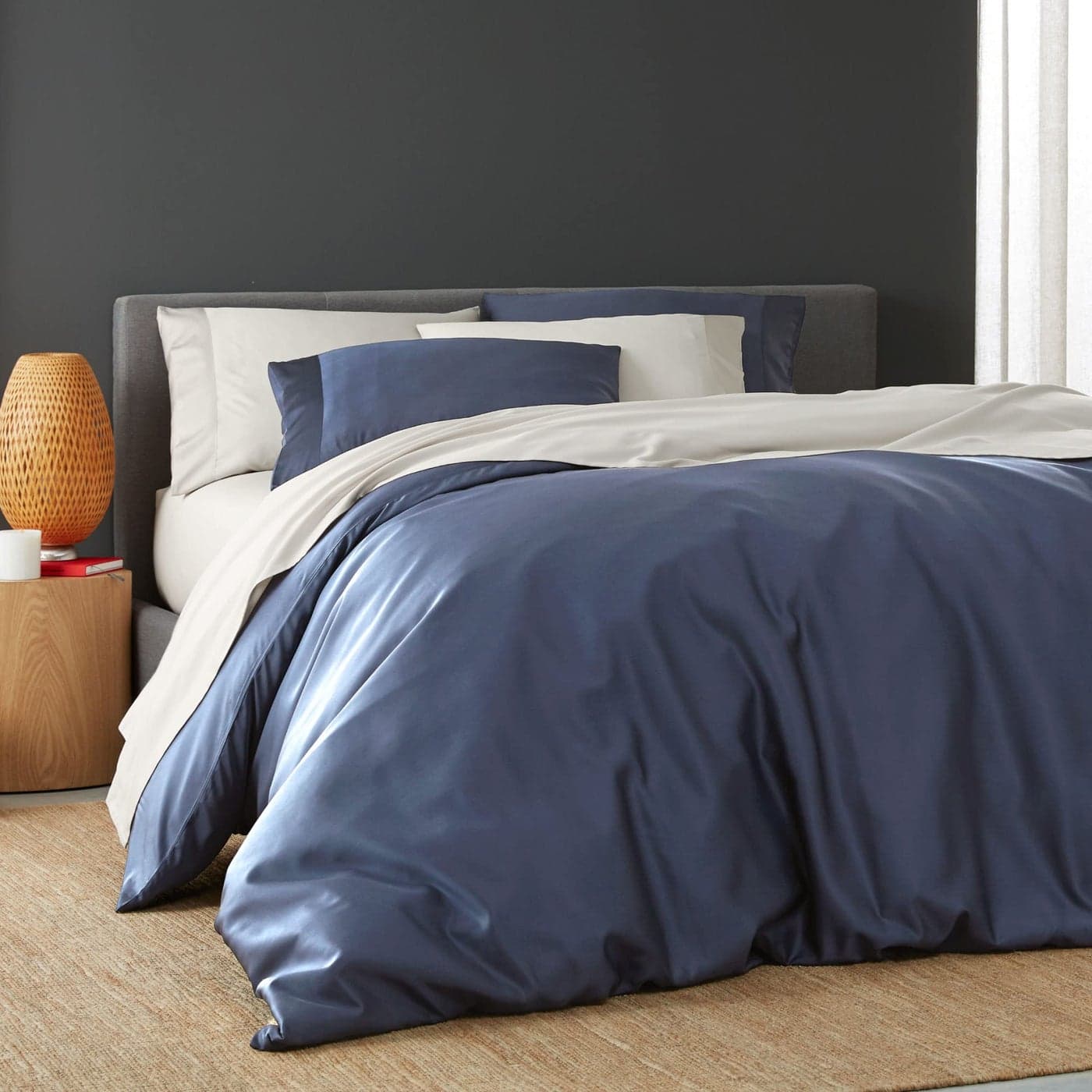 DOZ Duvet Cover Set 100 Viscose derived from Bamboo Organically Grown Buttery Soft Cooling Duvet Covers High GSM 1 Duvet Cover and 2 Pillowcases 90x90 Sapphire FullQueen