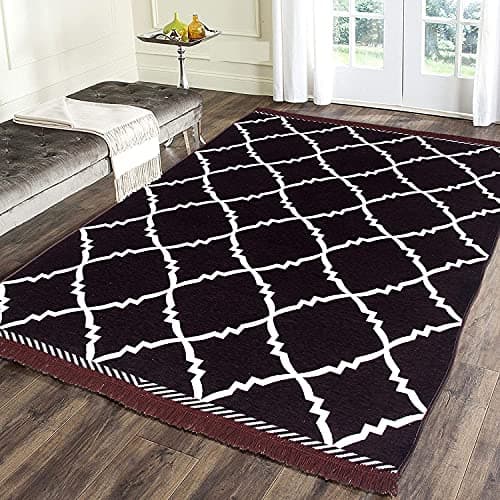 Sparrow World Premium Exclusive Chennille Living Room Carpet,Area Rug,Durries,BedCover II 5X7 Feet- (Brown)