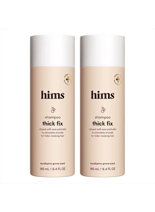 hims thick fix hair shampoo for thinning hair with saw palmetto to add volume and moisture, no parabens or sulfates, vegan and cruelty free, 2 pack, 6.4oz