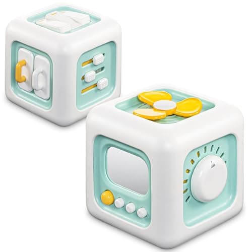 SOCBTNSO Busy Cube Toy Sensory Toys for Toddlers 13 Baby Car Seat Toys 1218 Months Toddler Airplane Travel Toys Age 12 Learning Fine Motor Skills 1st Birthday Gifts