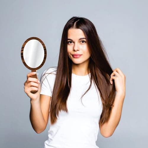Creative Arts n Frames 9x19 cm Oval Hand Mirror with Handle for Cosmetic Shaving Make Up Bathroom Salon Barber Travel and Indoor Use (Rolex Dark Small 3.5 X 7.5 inch Handheld Pocket Mirror)