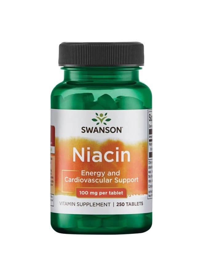 Niacin (Vitamin B3) - Vitamin Supplement Supporting Heart Health and Carbohydrate Metabolism - Promotes Natural Energy Production - (250 Tablets, 100mg NE Each)