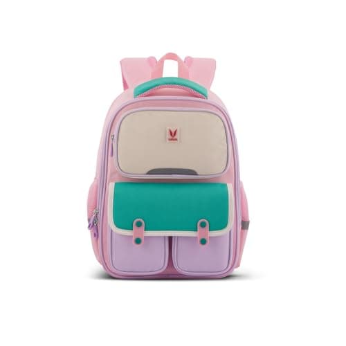 VAYA LY'L-CHAMP School Bags for Boys/Girls, 21L Lightweight and Waterproof Backpack for Class 1 to 5, Durable and Comfortable School Bag for Kids Aged 6–10 Years, Color - Pink