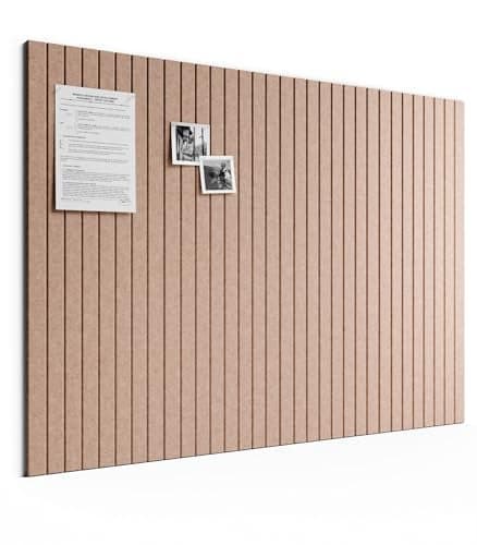 Bumusty Large Cork Board Alternative-48 x 36" Felt Bulletin Board Tiles, with 30 Pushpins, 70 Adhesive Tabs, Fine-Stripe 12-Pack, Cork Boards for Office Push Pin Board Felt Board-Terracotta