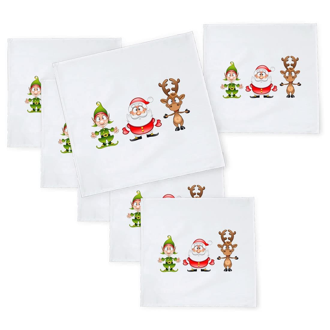 Khakee 6 Pcs Christmas Theme Silk Table Napkins 10x 10 for Xmas Decoration Christmas OrnamentsChristmas Giftxmas21429