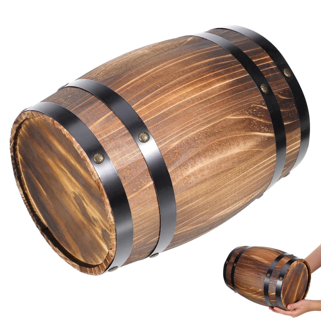 Wine Barrel Decor Oak Barrel Ornament Retro Wooden Wine Photo Prop Bar Landscaping Rustic Planter for Home and Party