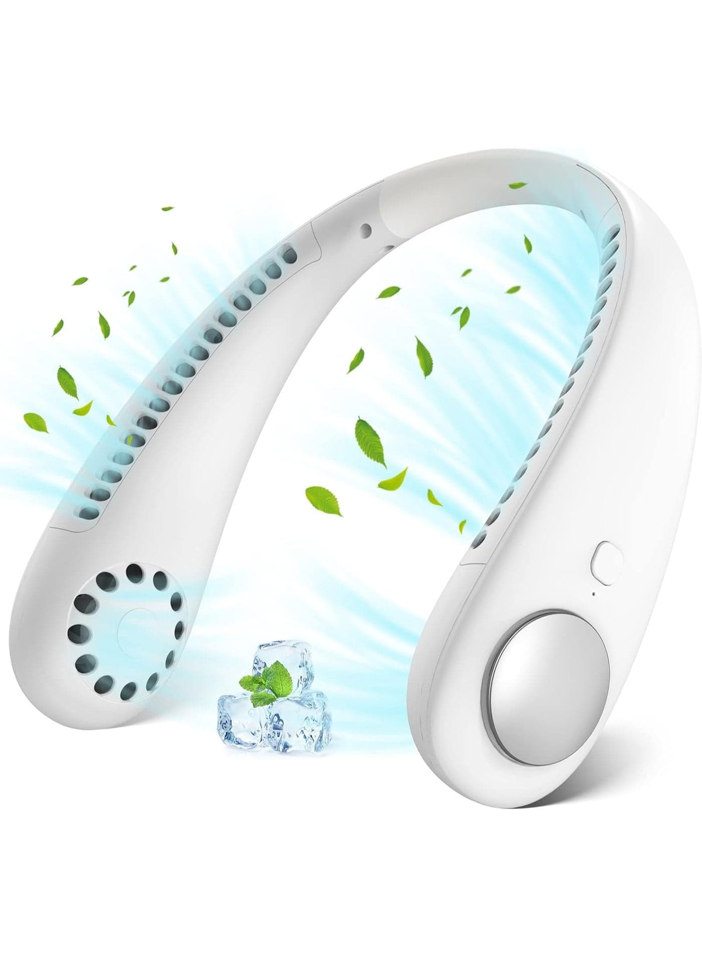Portable Neck Cooling Fan Bladeless Rechargeable Hands Free Personal Air Cooler Lightweight Comfortable Wearable Device with Quiet Motor Ideal for Hot Weather Travel Office and Outdoor Use