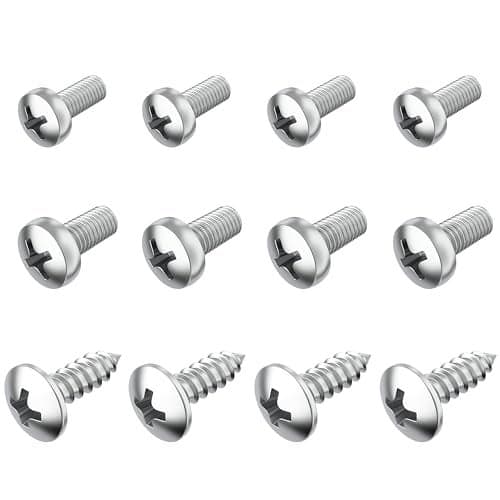 PRIME AVE Stainless Steel License Plate Screws for License Plates, Frames, Covers- Rust Proof Rear & Front Licence Plate Screw Set - Compatible with Toyota, Lexus & Scion