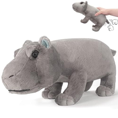 Hippo Plush Toy Farting Plush Toy Cute and Funny Animal Plush Toys Lively Atmosphere Toys Interesting Gifts for Kid and Colleagues on Birthdays White Elephant Day April Fools Day Thanksgiving