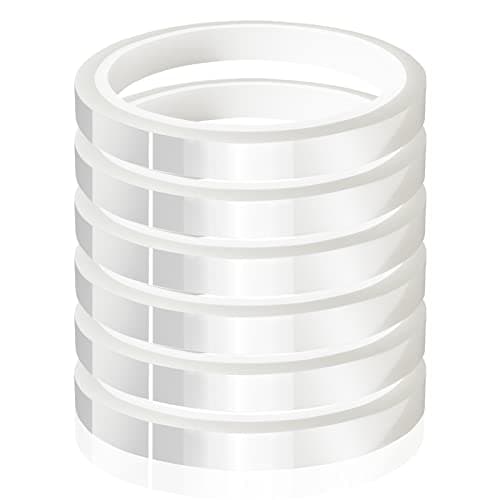 MEBMIK 6 Rolls 10mm x33m(108ft) Clear Heat Tape,Transparent High Temperature Heat Resistant Tape,Heat Transfer Tape for Heat Press and Sublimation,Heat Transfer Vinyl,No Residue