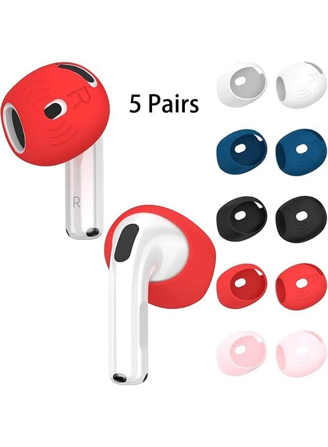 5 Pairs for AirPods 4 Ear Tips Covers, Sport Anti Slip Anti Scratche Skin Soft Silicone Eartip, AirPods 4 Gen Earbuds Accessories, Compatible with Apple AirPods 4th Generation (5 Colors Mix)