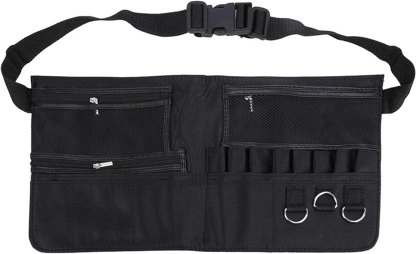 Makeup Brush Waist Bag Professional Cosmetic Makeup Brush Bag with Artist Belt Strap Multi Pocket Cosmetic Brush Pouch Holder Organizer Adjustable MakeupBrush Belt