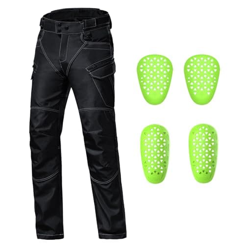 Dual Sport Motorcycle Pants with NextGen CE Level 2 Armor 1200D Reinforced Knees WaterResistant Black