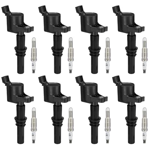 BDFHYK Ignition Coil Pack DG511 and Iridium Spark Plug SP515 SP546 Compatible with Ford F150 F250 2004-2008 Ford Mustang Expedition 2007 Lincoln Navigator Ford Coil Pack 5.4L Coil for FD508 Set of 8