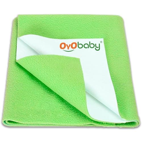 OYO BABY Single Bed Durable Waterproof Dry Sheet 72×36 Inch | Breathable, Quick-Dry Anti-Pilling Mattress Protector for Babies and Adults | Soft and Reusable Fabric - Light Green
