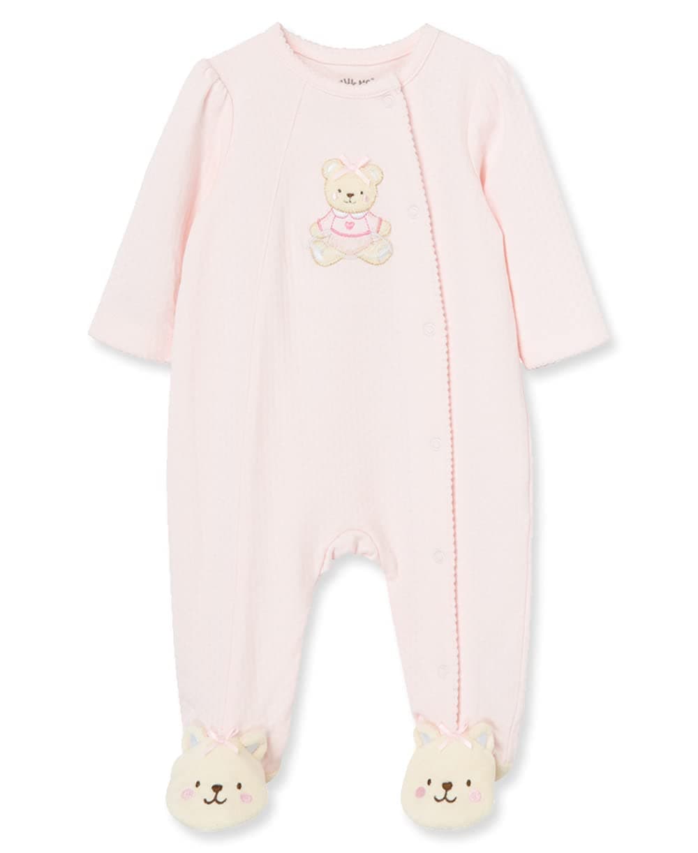 Little Me BabyGirls Newborn Sweet Bear Footie Light Pink 6 Months