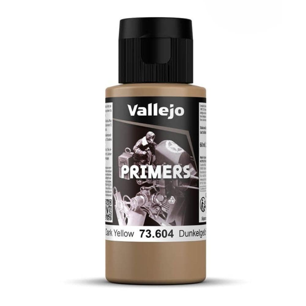 Vallejo - Surface Primer Color | German Dark Yellow 60 ml. (2.02 fl.oz.) | Matte Finish and Fast Drying | Perfect for Airbrushing and Great Adhesion to Figurines and Scale Models