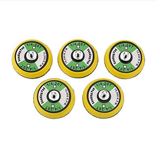 Ouya 5PCS 2-inch Thread Hook and Loop Backing Pad Buffing Plate for Air Sander and Dual Action Car Polisher 1/4"-20 Thread