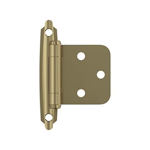 Amerock BPR3429BBZ | Cabinet Hinge | Variable Overlay Self Closing Face Mount | Golden Champagne | Kitchen Cabinet Door Hinge | 1 Pair/2 Pack | Functional Hardware