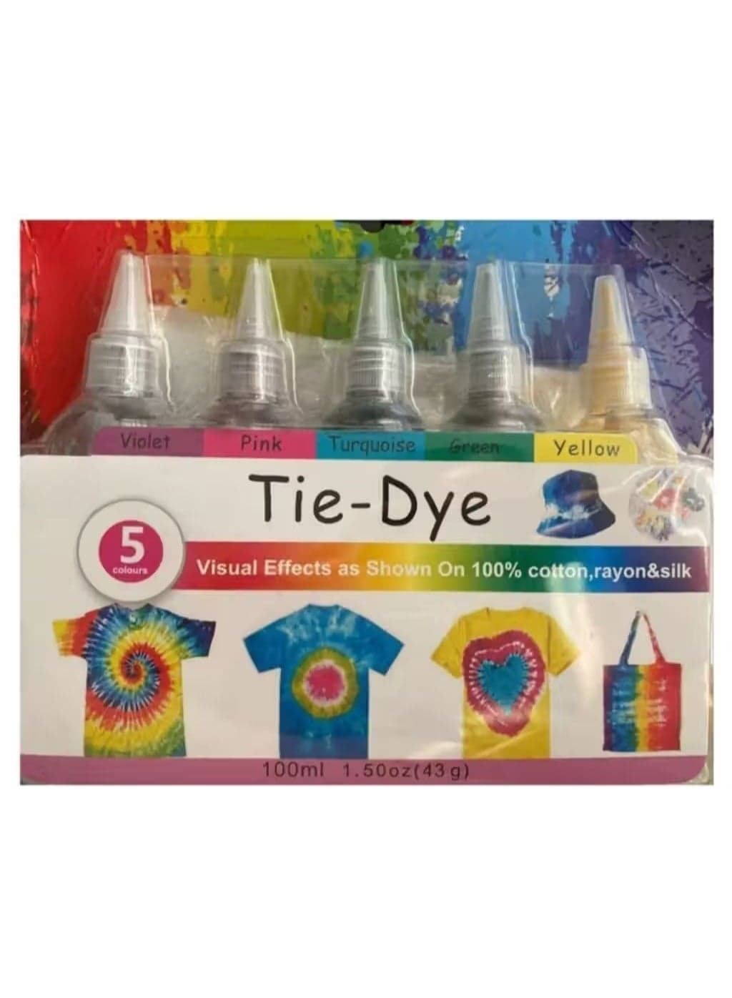 Fabric Clothing Tie-Dye Kit 5 Colors