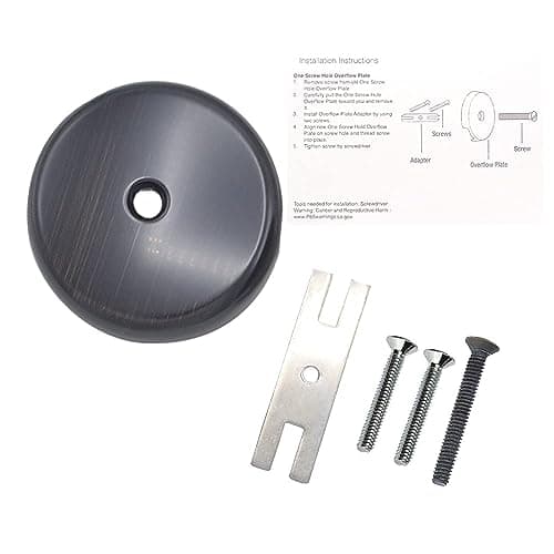 GoldHaoTheBathroom Single Hole Bathtub Drain Overflow PlateTub Overflow Drain Ccover with Three Matching ScrewsBathtub Overflow Drain Cover Includes an Adapter Oil Rubbed Bronze