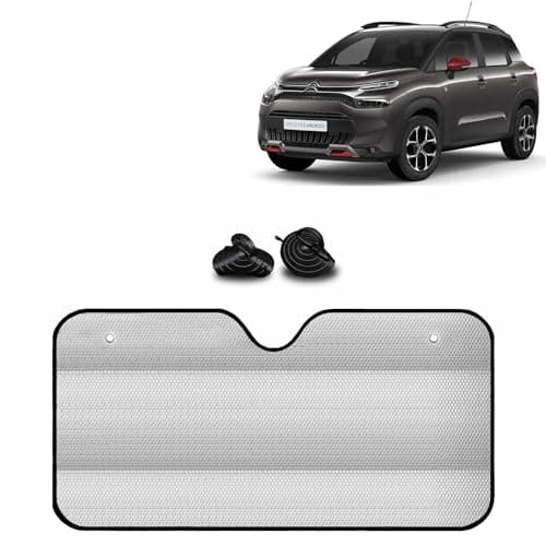 KINGSWAY® Car Window Foil Curtain Sticky Sun Shade Compatible with Maruti Suzuki Ritz, (Year 2009-2015), Universal Fit Sunshades for Front Window, Rear Window, Silver Color, 1 Piece