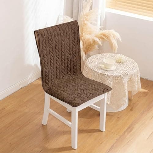 HOMETHREADS Non-Slip Chair Cover-Universal Fit for Kitchen & Dining Chairs-Cushioned Comfort – Stylish Machine Washable Seat Cover -145x45Cm (Brown, Pack of 1)