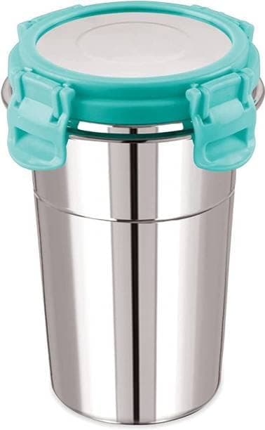 DARSHANAM WORLD Stainless Steel Tumbler with Lid | Glass Tumbler Steel lid | Steel Glass with Lid | Airtight Freezer Safe Capacity 400 ML (400 ML)