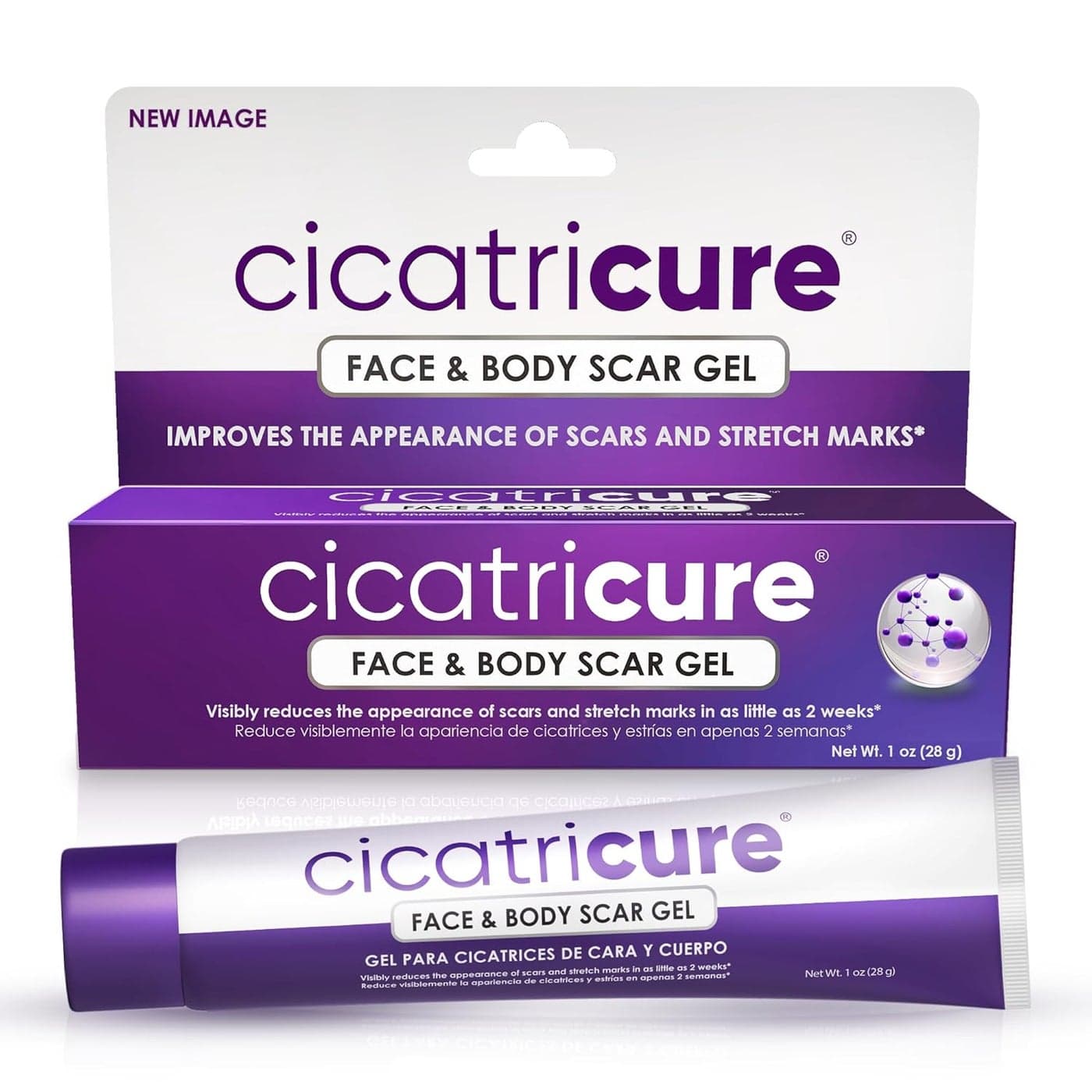 Cicatricure Face & Body Advanced Scar Gel, Scar Treatment for Old & New Scars, Fades Stretch Marks Away, Surgical Scars, Injuries, Burns and Acne Scar Treatment, For Adults & Kids, 1 oz (28g), 1-Pack