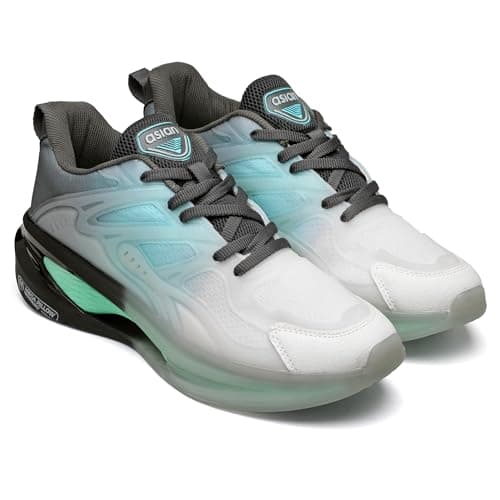 ASIAN Mens Glow in The Dark Sneakers Technology with Memory Foam Insole - Nightglow-02 Grey,UK 8