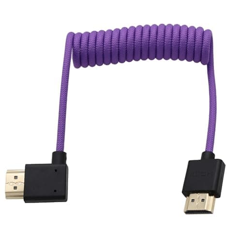 HangTon 8K 4K HDMI TypeA Cable for ATOMOS Ninja V Shinobi Z CAM E2S6F6M4 Mark II VILTROX Andycine Teradek Hollyland Mars 400 Transmission Purple Braided Coiled