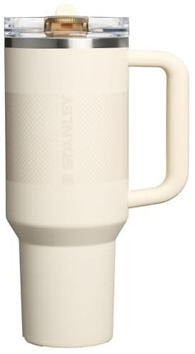STANLEY Quencher ProTour Flip Straw Tumbler with Leakproof Lid 40 oz | Built-In Straw and Handle | Cup Holder Compatible for Travel | Insulated Stainless Steel Cup | BPA-Free | Cream Fade